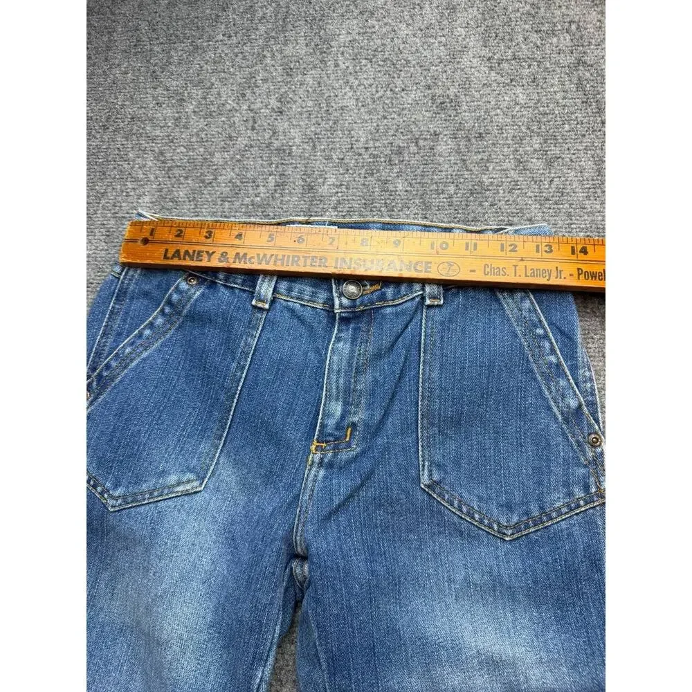 Y2K Old Navy Brand Girls Size 16 Flare Patch Pocket Blue Jeans